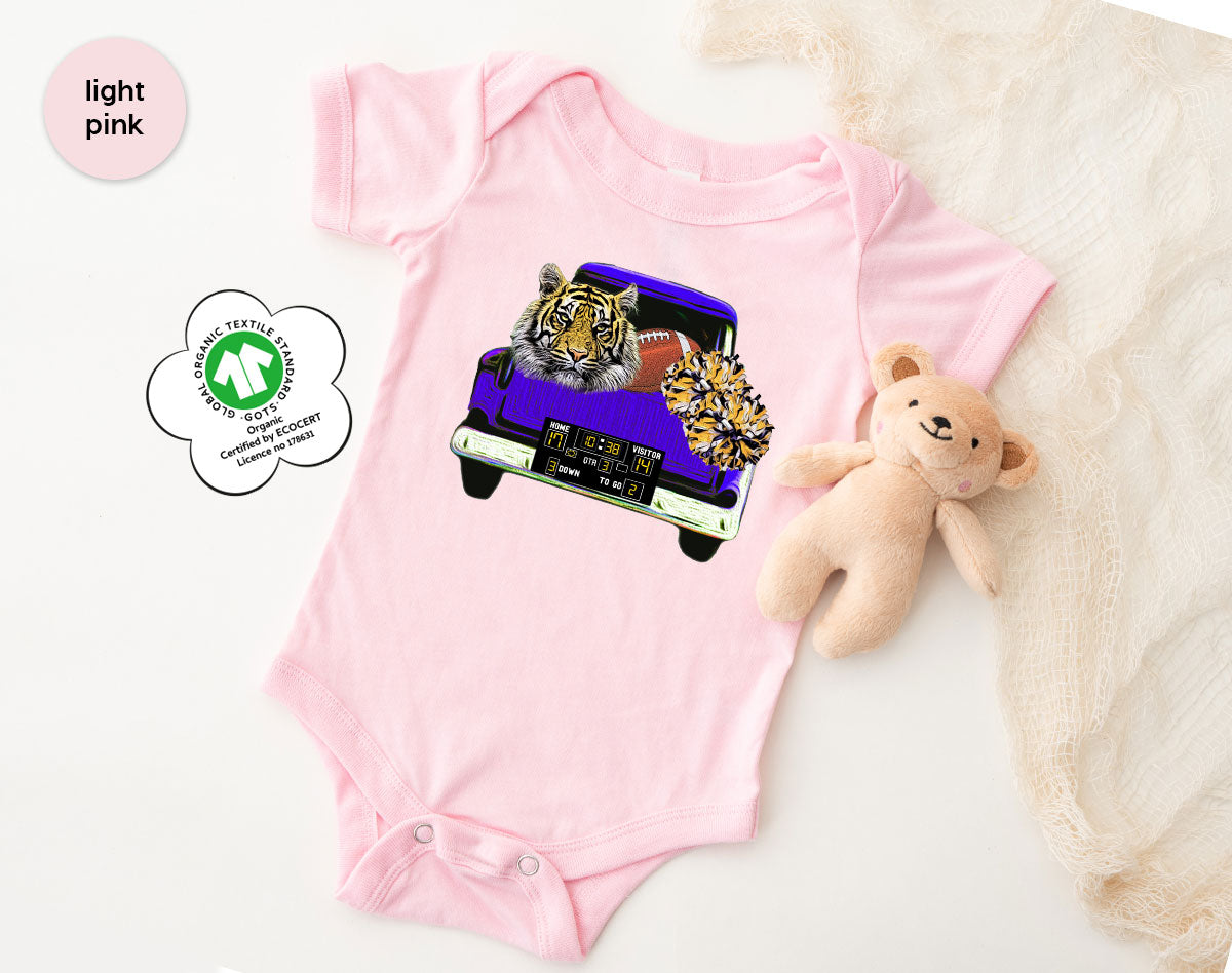 Football Truck Shirt, Tiger Graphic Tees, Football Mom TShirt, Football Gifts for Her, Cheer Vneck Shirt, Gift for Him, Sports Clothing