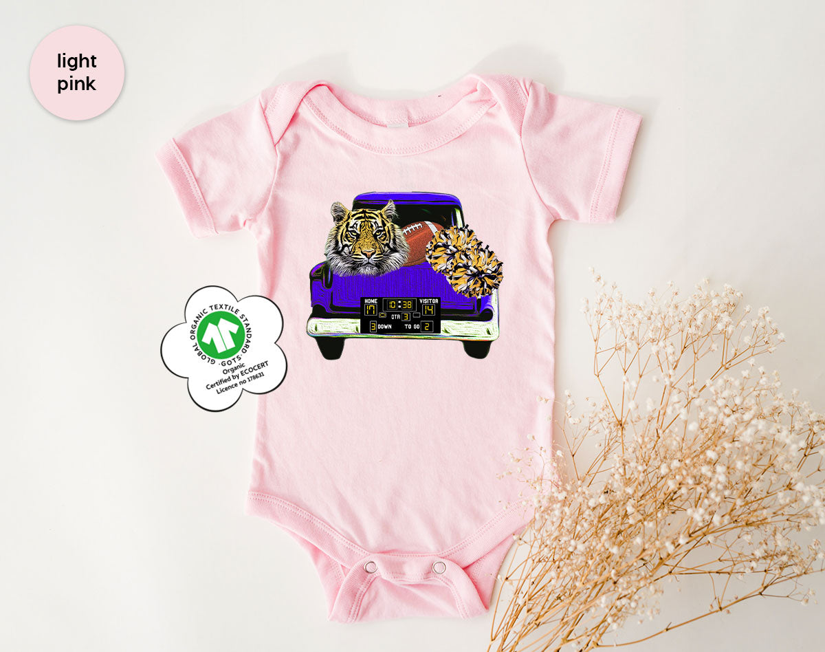 Football Truck Shirt, Tiger Graphic Tees, Football Mom TShirt, Football Gifts for Her, Cheer Vneck Shirt, Gift for Him, Sports Clothing