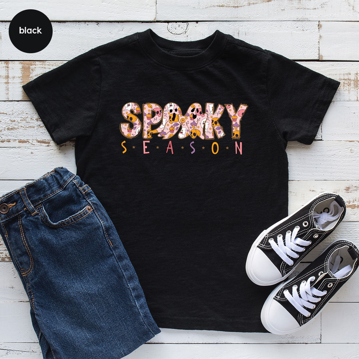 Ghost Graphic Tees, Cute Kid Halloween Shirt, Spooky Shirt
