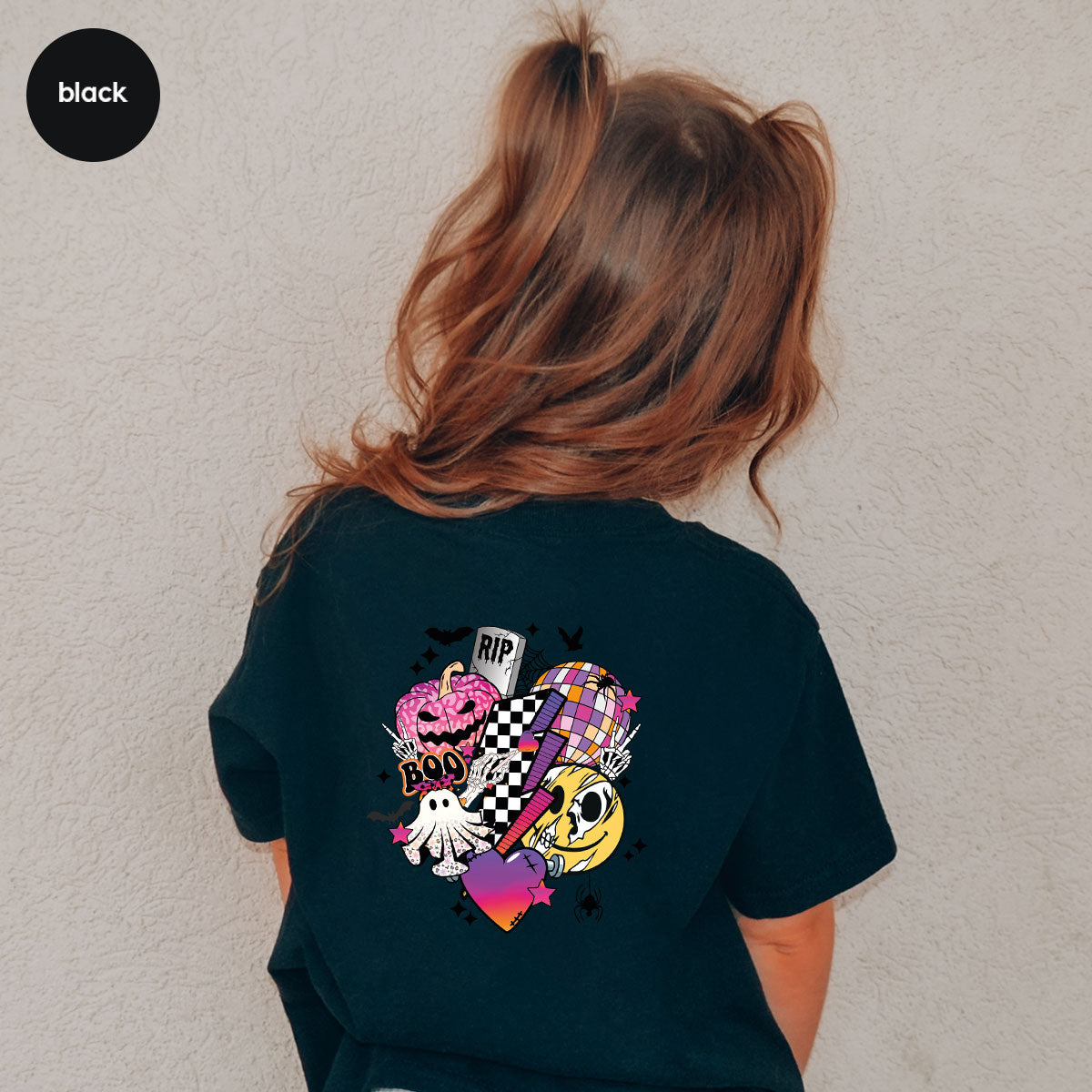 Halloween Shirt, Halloween Gifts, Spooky Season Shirt, Pumpkin Graphic Tees, Girls Fall Clothing, Halloween Party Outfit, Ghost Vneck Shirt