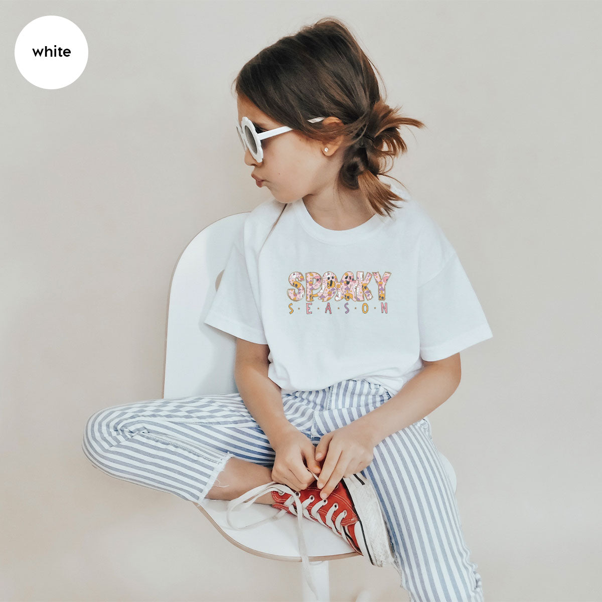 Ghost Graphic Tees, Cute Kid Halloween Shirt, Spooky Shirt