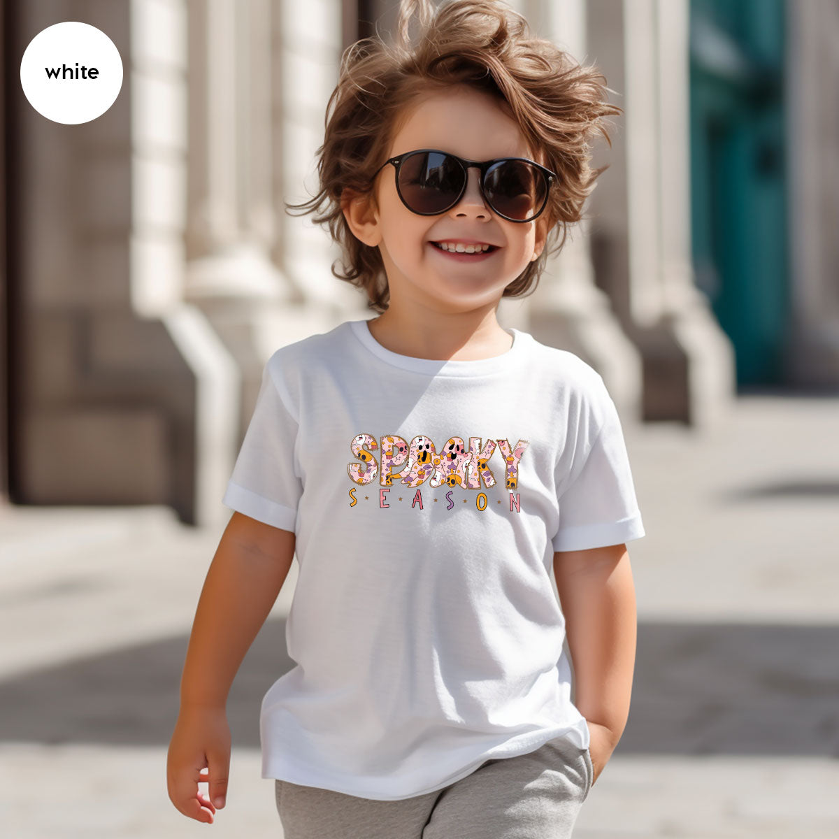Ghost Graphic Tees, Cute Kid Halloween Shirt, Spooky Shirt