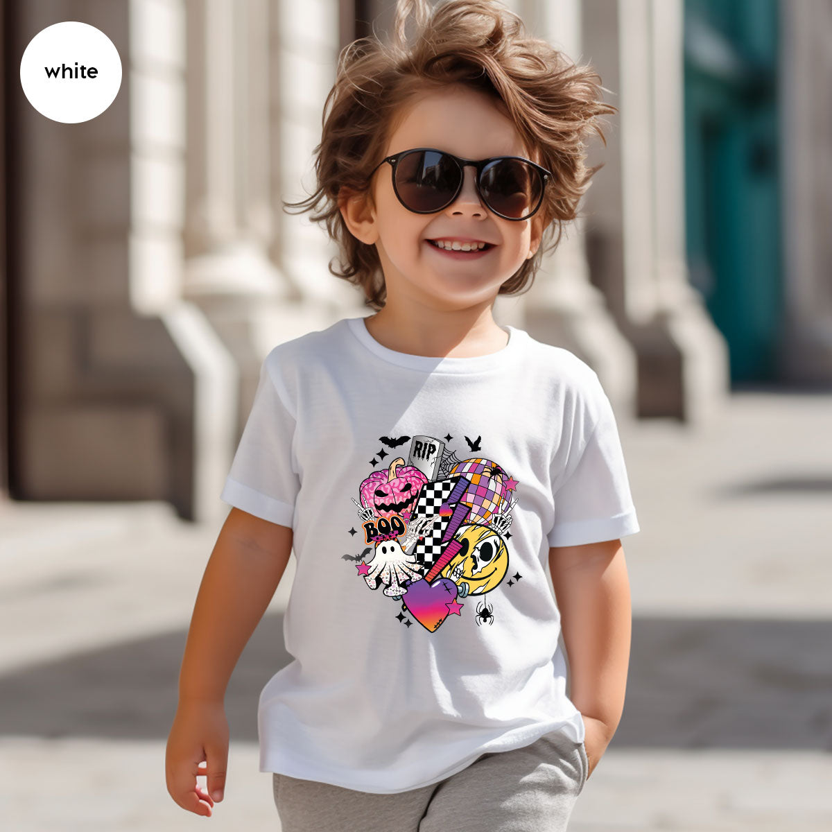 Halloween Shirt, Halloween Gifts, Spooky Season Shirt, Pumpkin Graphic Tees, Girls Fall Clothing, Halloween Party Outfit, Ghost Vneck Shirt