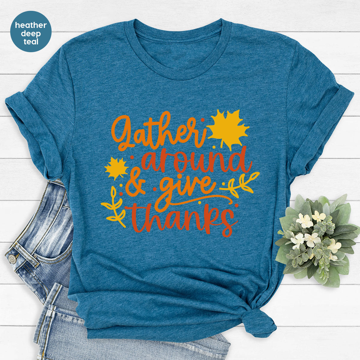 Thanksgiving Sweatshirts, Gifts for Family, Kids Fall Clothes, Leaves Graphic Tees, Autumn Toddler Outfits, Thankful Vneck TShirt