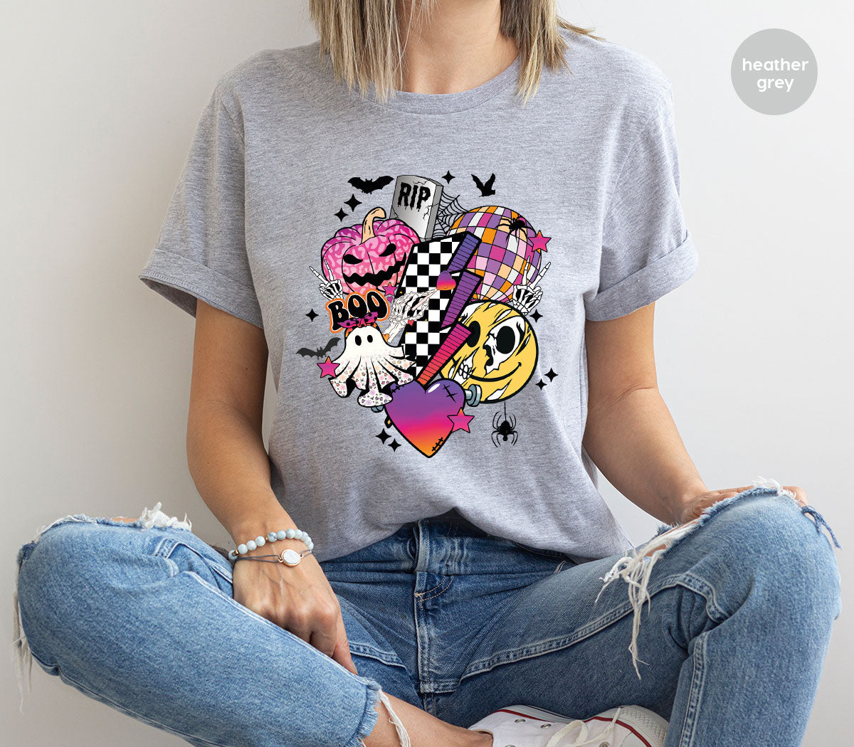 Retro Halloween Shirt, Spooky Pumpkin Shirt, Cool Checkered Outfit