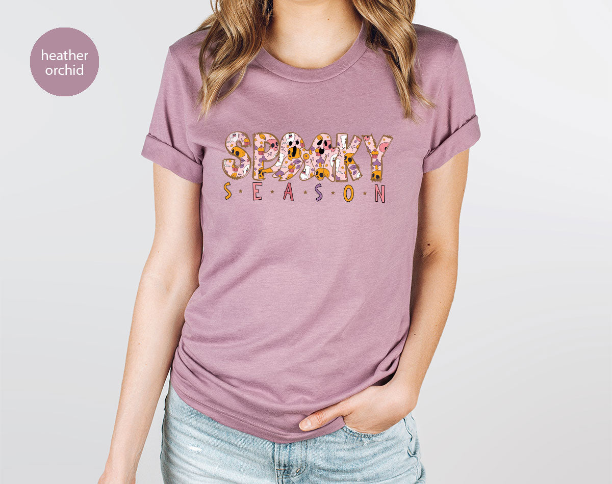 Ghost Graphic Tees, Cute Kid Halloween Shirt, Spooky Shirt
