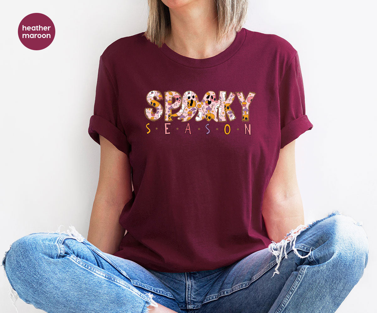 Ghost Graphic Tees, Cute Kid Halloween Shirt, Spooky Shirt