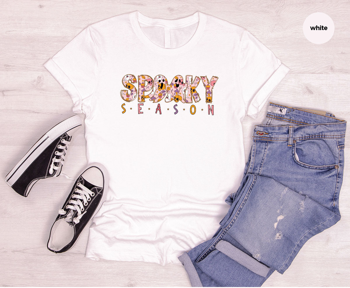 Ghost Graphic Tees, Cute Kid Halloween Shirt, Spooky Shirt