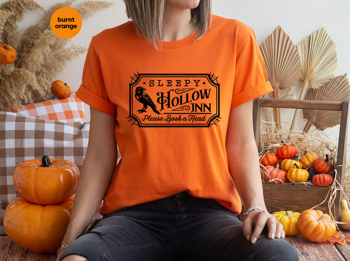 Halloween Crewneck Sweatshirt, Crow Graphic Tees, Gift for Him, Cool Movie T-Shirt, Gift for Her, Spooky Season Party VNeck Shirt