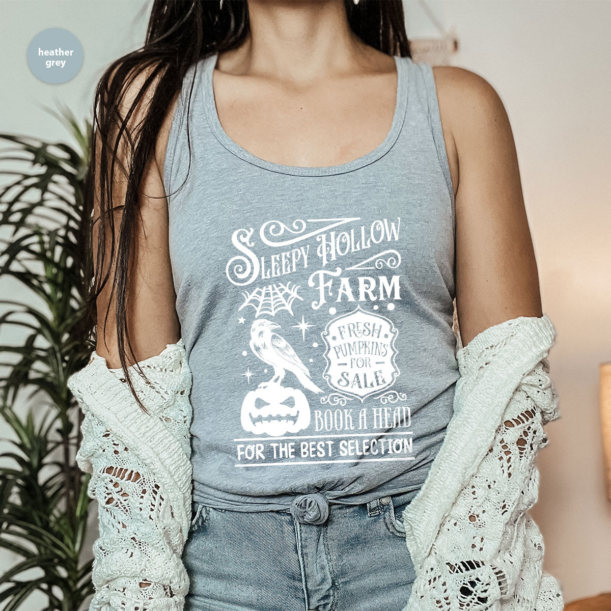 Halloween Sweatshirt, Farmer Outfit, Pumpkin Shirt, Spooky Season Clothing, Crow T-Shirt, Farm Graphic Tees, Gift for Him, Movie VNeck Shirt