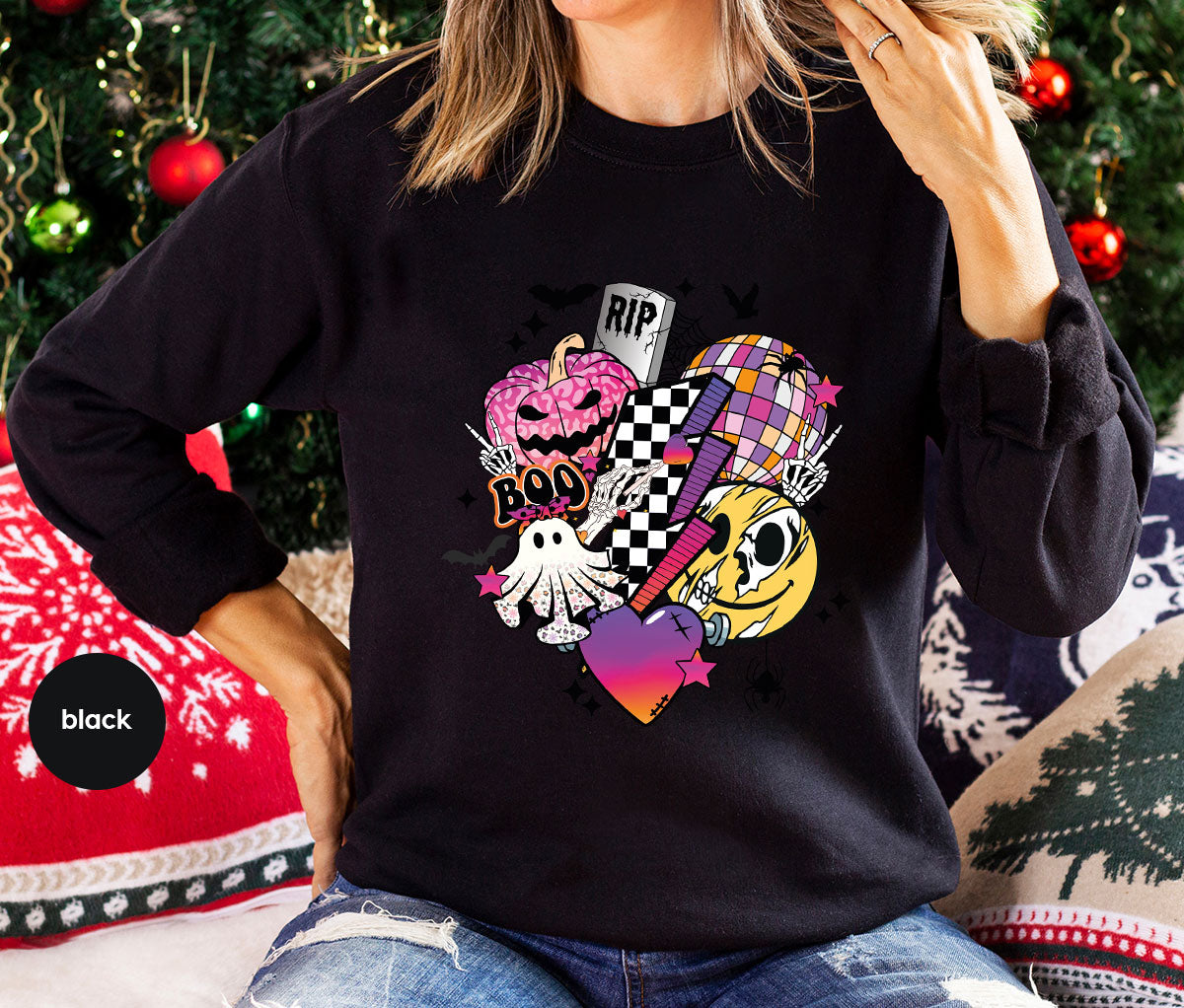 Halloween Shirt, Halloween Gifts, Spooky Season Shirt, Pumpkin Graphic Tees, Girls Fall Clothing, Halloween Party Outfit, Ghost Vneck Shirt