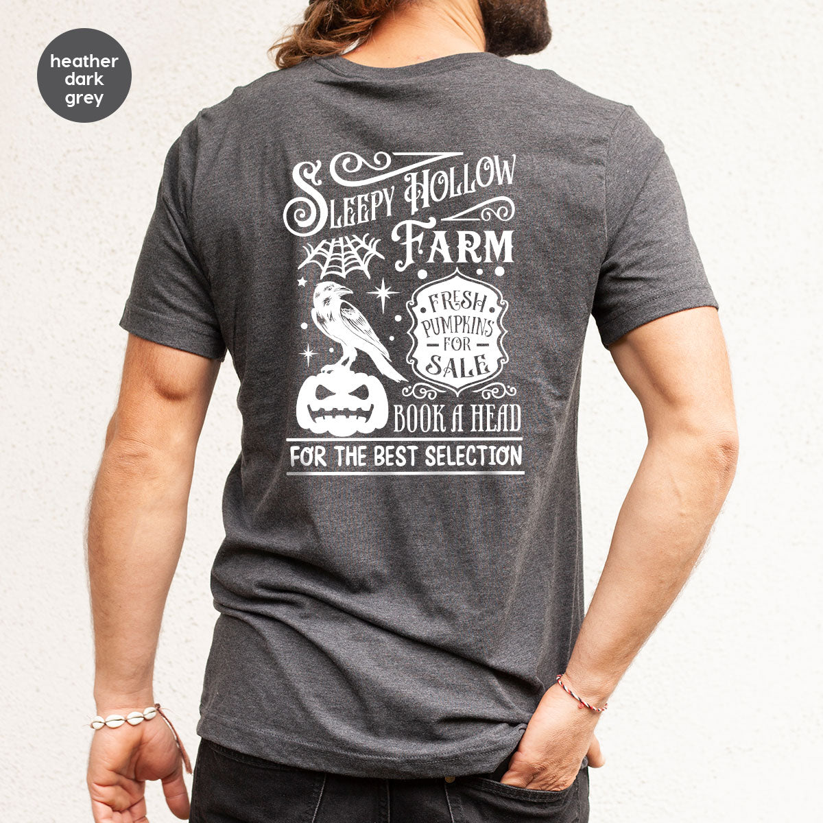 Halloween Sweatshirt, Farmer Outfit, Pumpkin Shirt, Spooky Season Clothing, Crow T-Shirt, Farm Graphic Tees, Gift for Him, Movie VNeck Shirt