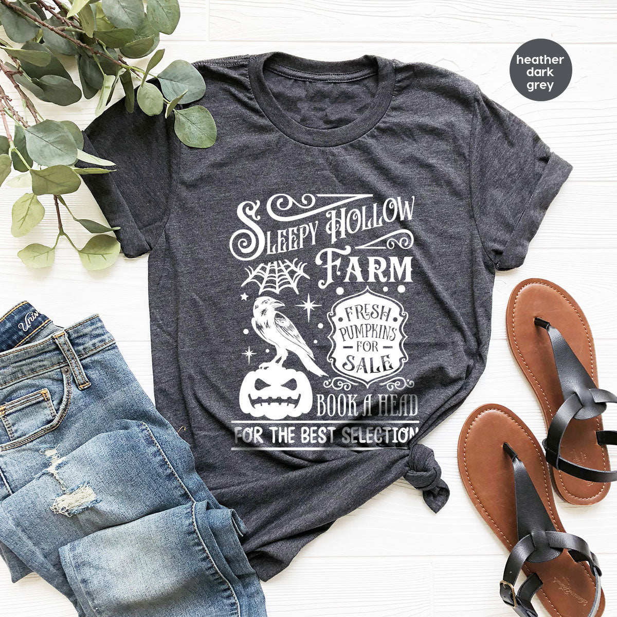 Halloween Sweatshirt, Farmer Outfit, Pumpkin Shirt, Spooky Season Clothing, Crow T-Shirt, Farm Graphic Tees, Gift for Him, Movie VNeck Shirt