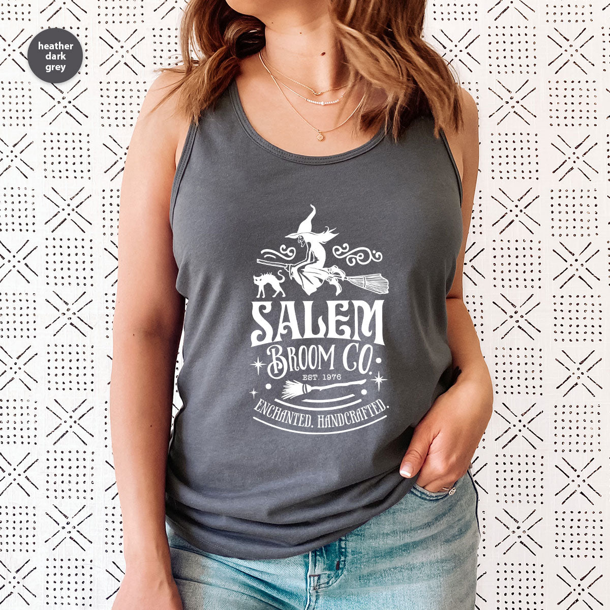 Halloween T-Shirt, Halloween Gifts, Salem Graphic Tees, Witchy Gifts, Witch Crewneck Sweatshirt, Womens Vneck T Shirt, Broom Shirt