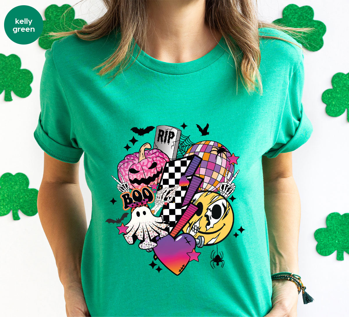 Halloween Shirt, Halloween Gifts, Spooky Season Shirt, Pumpkin Graphic Tees, Girls Fall Clothing, Halloween Party Outfit, Ghost Vneck Shirt