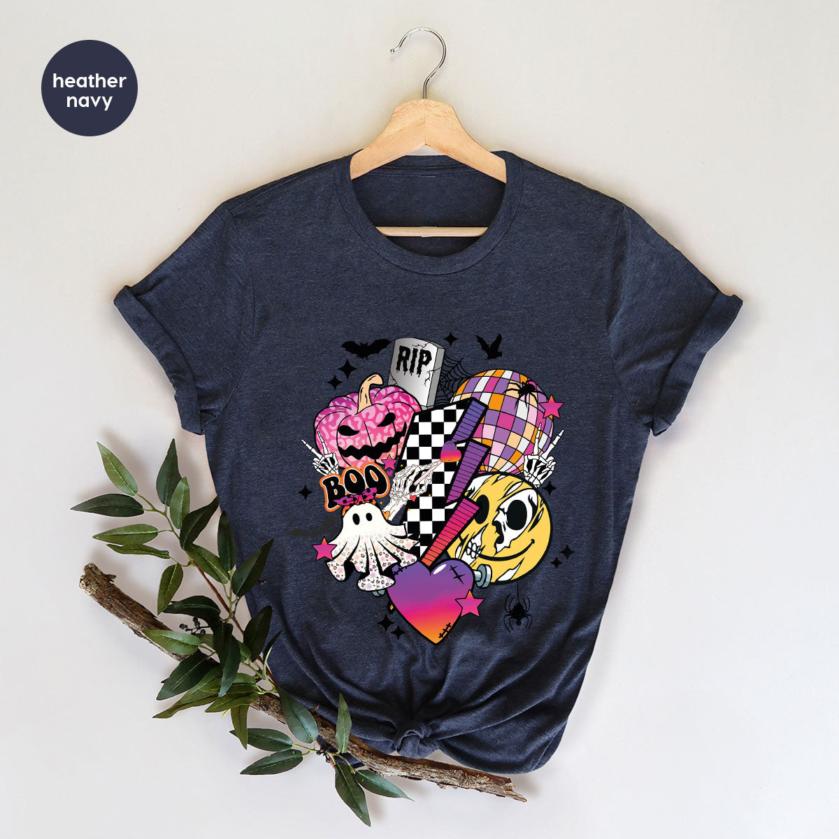 Halloween Shirt, Halloween Gifts, Spooky Season Shirt, Pumpkin Graphic Tees, Girls Fall Clothing, Halloween Party Outfit, Ghost Vneck Shirt
