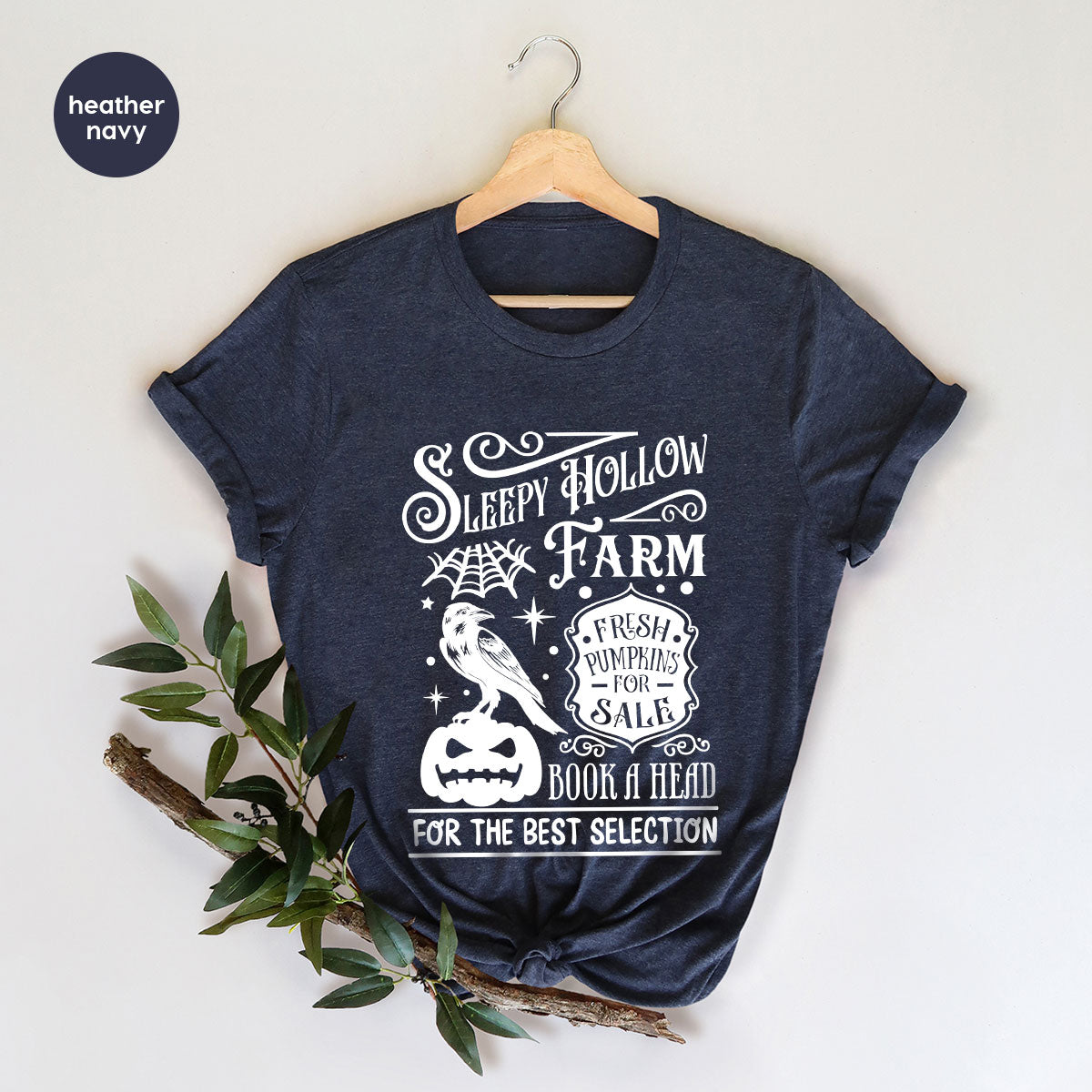 Halloween Sweatshirt, Farmer Outfit, Pumpkin Shirt, Spooky Season Clothing, Crow T-Shirt, Farm Graphic Tees, Gift for Him, Movie VNeck Shirt