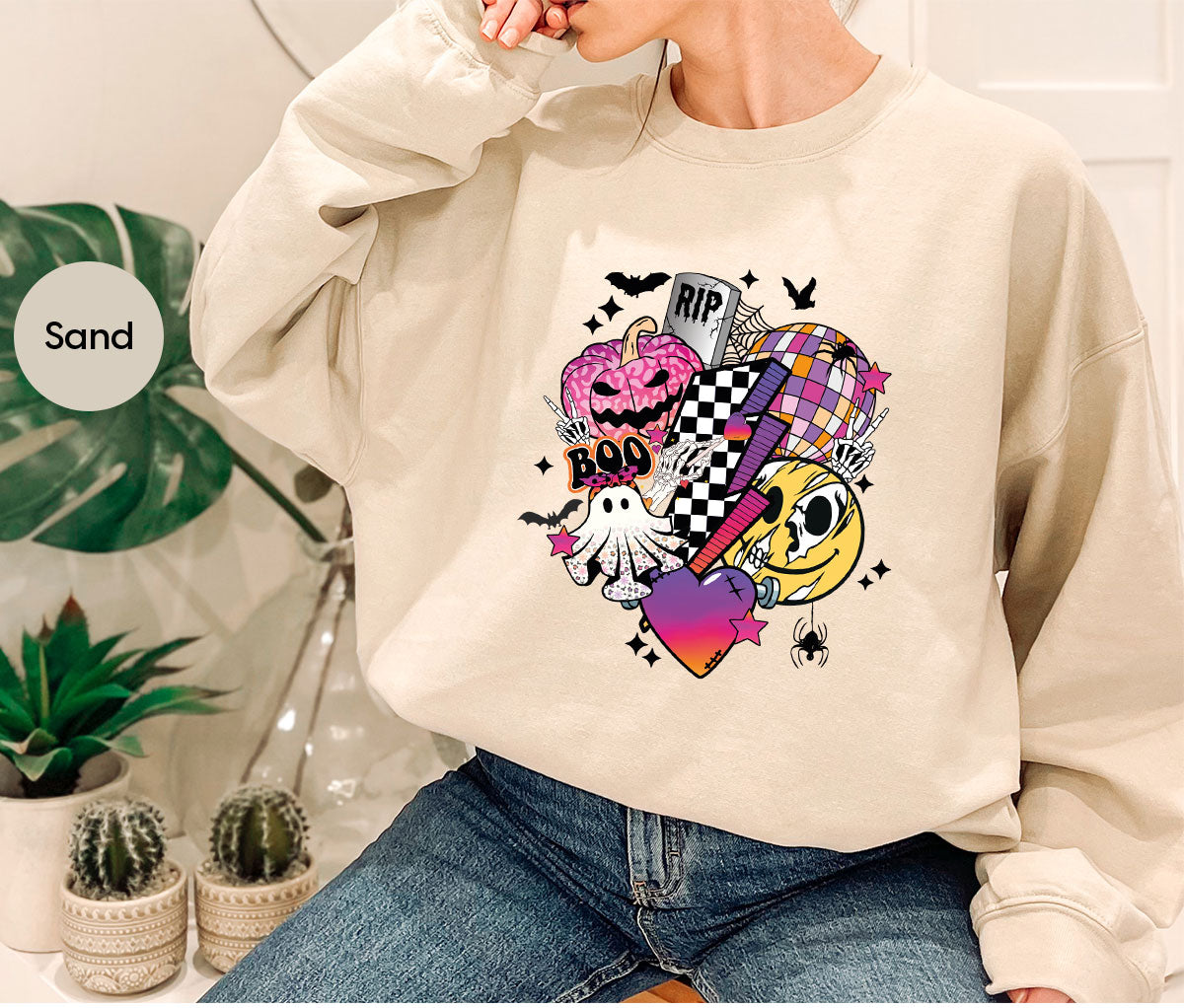 Halloween Shirt, Halloween Gifts, Spooky Season Shirt, Pumpkin Graphic Tees, Girls Fall Clothing, Halloween Party Outfit, Ghost Vneck Shirt
