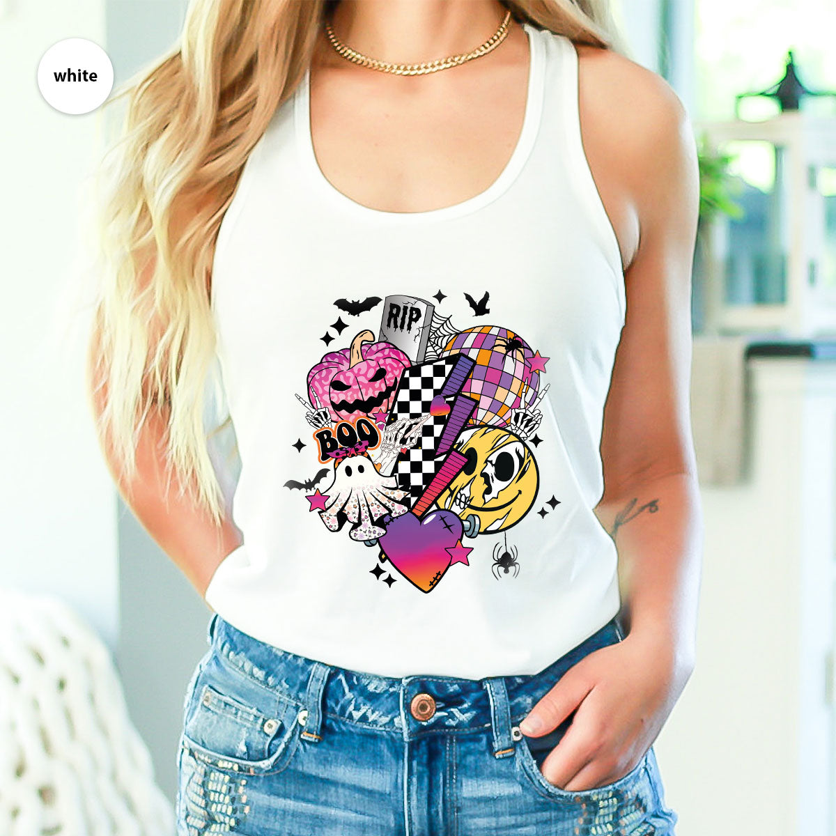 Halloween Shirt, Halloween Gifts, Spooky Season Shirt, Pumpkin Graphic Tees, Girls Fall Clothing, Halloween Party Outfit, Ghost Vneck Shirt