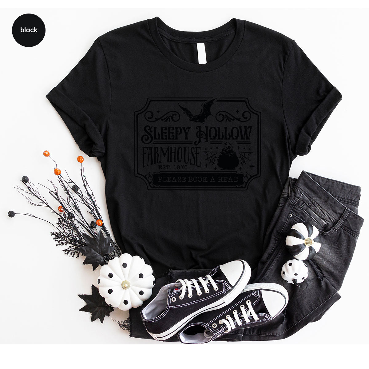 Halloween Farm T Shirt, Horror Crewneck Sweatshirt, Farm Gifts, Witchy Clothing, Spooky Season Graphic Tees, Halloween Party VNeck Shirt