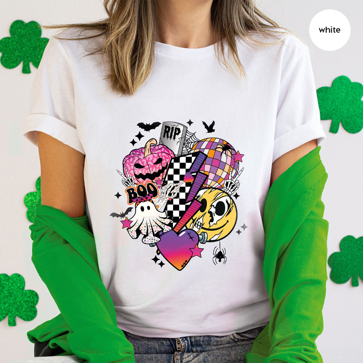 Halloween Shirt, Halloween Gifts, Spooky Season Shirt, Pumpkin Graphic Tees, Girls Fall Clothing, Halloween Party Outfit, Ghost Vneck Shirt