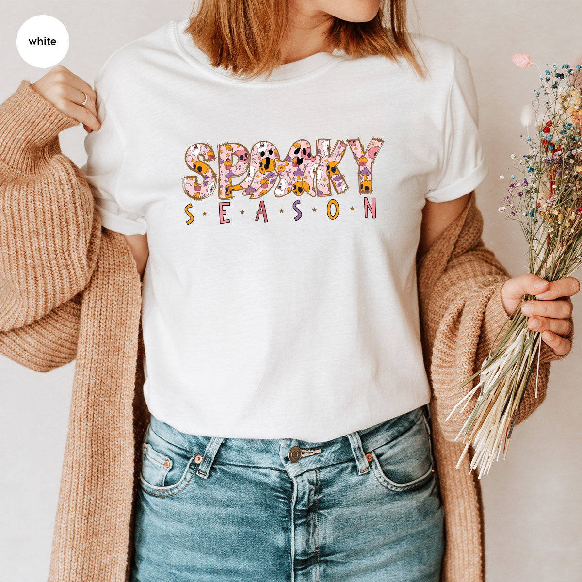 Ghost Graphic Tees, Cute Kid Halloween Shirt, Spooky Shirt