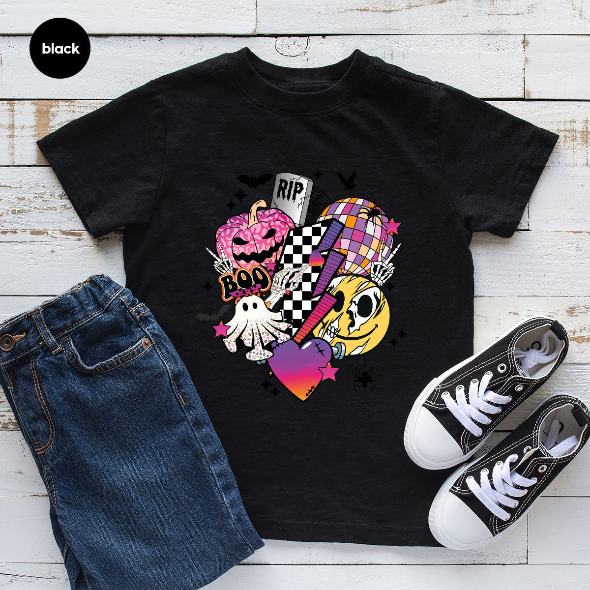 Halloween Shirt, Halloween Gifts, Spooky Season Shirt, Pumpkin Graphic Tees, Girls Fall Clothing, Halloween Party Outfit, Ghost Vneck Shirt