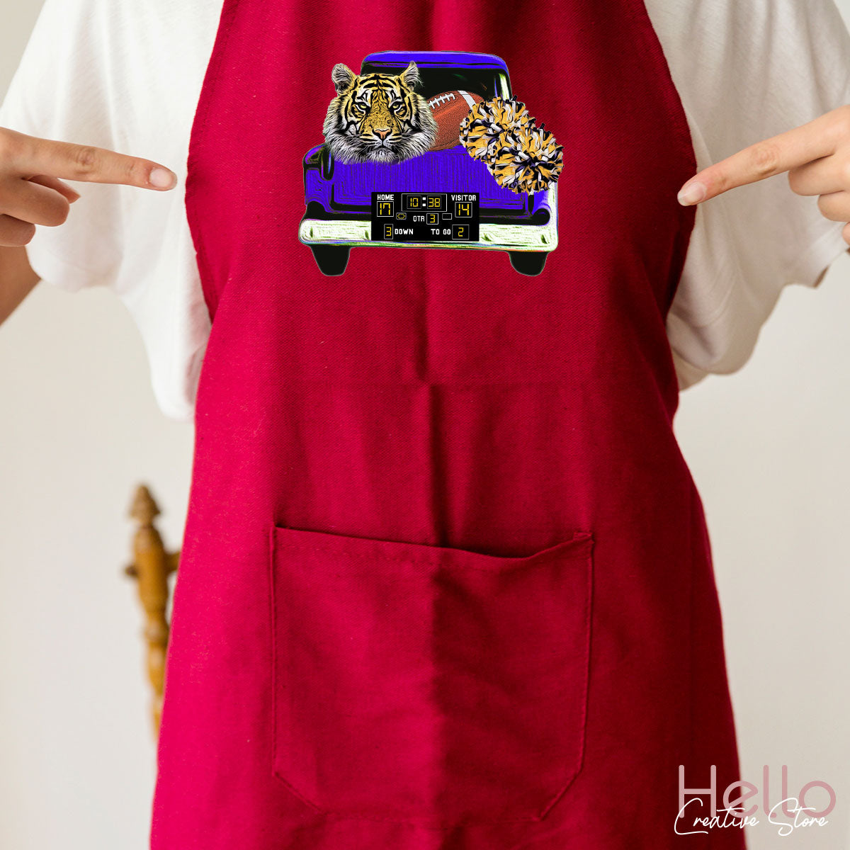 Football Truck Shirt, Tiger Graphic Tees, Football Mom TShirt, Football Gifts for Her, Cheer Vneck Shirt, Gift for Him, Sports Clothing