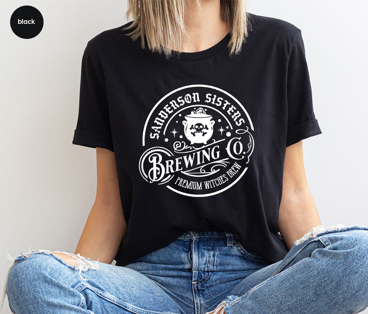 Witches Brew T-Shirt, Witchy Gifts for Her, Halloween Crewneck Sweatshirt, Girls Party Shirts, Spooky Season Graphic Tees, Womens Clothing