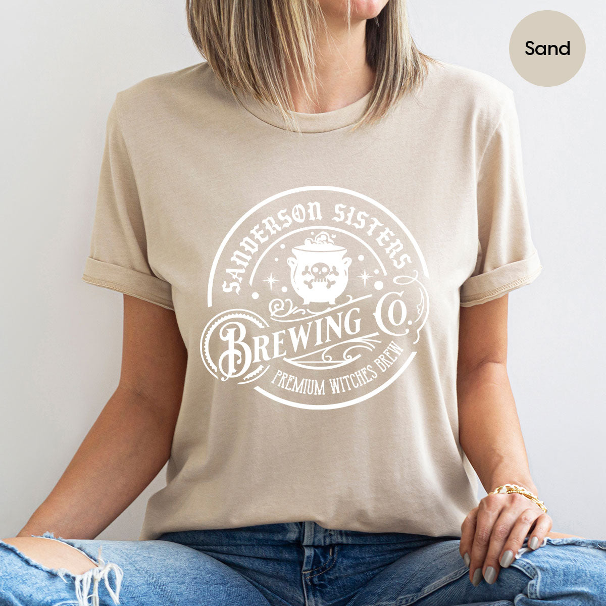 Witches Brew T-Shirt, Witchy Gifts for Her, Halloween Crewneck Sweatshirt, Girls Party Shirts, Spooky Season Graphic Tees, Womens Clothing