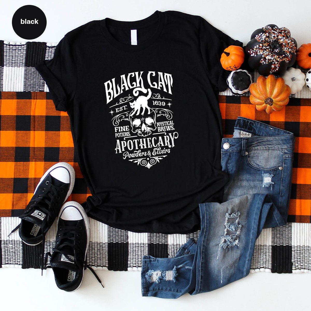 Spooky Season Gifts, Halloween Party Toddler T-Shirt, Cat Graphic Tees, Halloween Crewneck Sweatshirt, Women Vneck Tshirt, Gift for Her