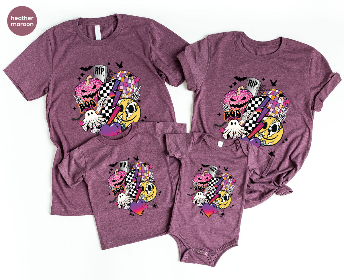 Retro Halloween Shirt, Spooky Pumpkin Shirt, Cool Checkered Outfit