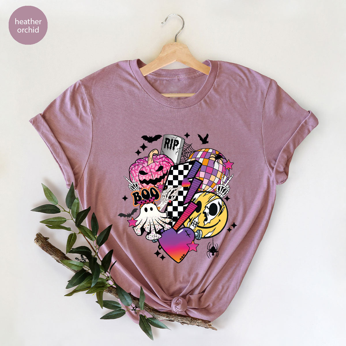 Halloween Shirt, Halloween Gifts, Spooky Season Shirt, Pumpkin Graphic Tees, Girls Fall Clothing, Halloween Party Outfit, Ghost Vneck Shirt