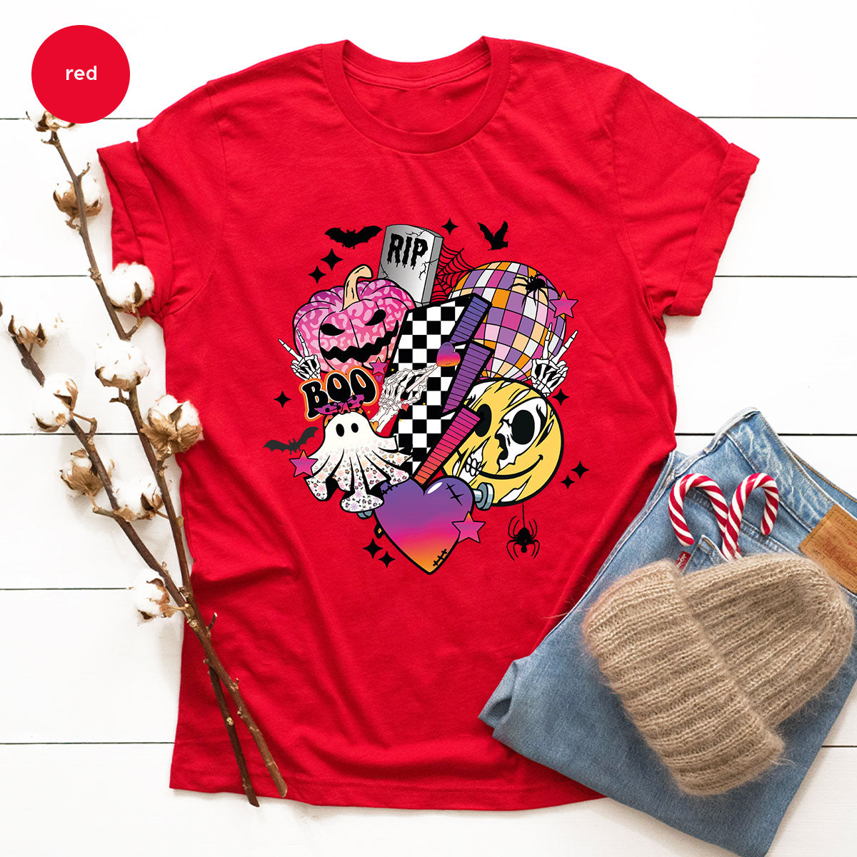 Halloween Shirt, Halloween Gifts, Spooky Season Shirt, Pumpkin Graphic Tees, Girls Fall Clothing, Halloween Party Outfit, Ghost Vneck Shirt