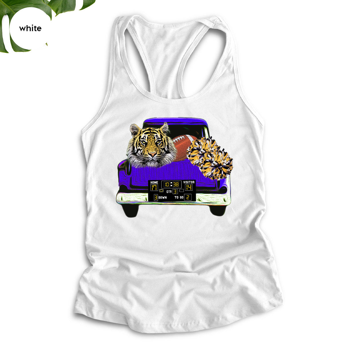 Football Truck Shirt, Tiger Graphic Tees, Football Mom TShirt, Football Gifts for Her, Cheer Vneck Shirt, Gift for Him, Sports Clothing