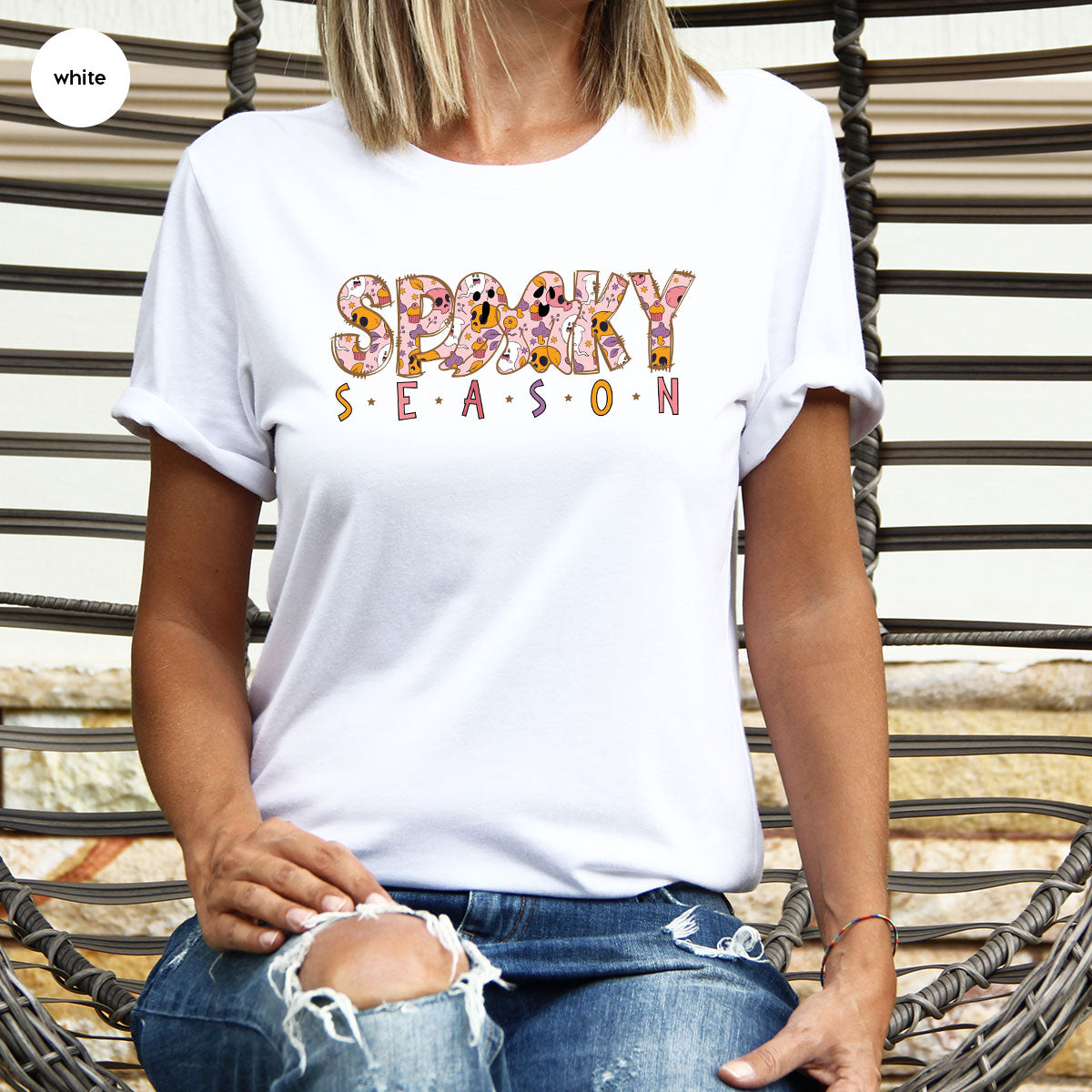 Ghost Graphic Tees, Cute Kid Halloween Shirt, Spooky Shirt