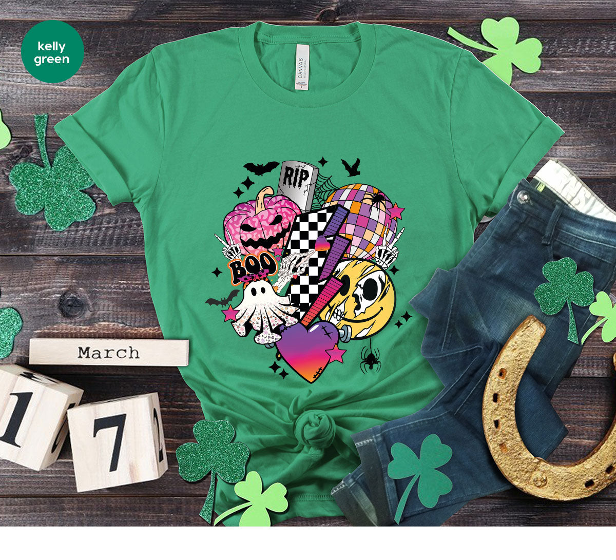 Retro Halloween Shirt, Spooky Pumpkin Shirt, Cool Checkered Outfit