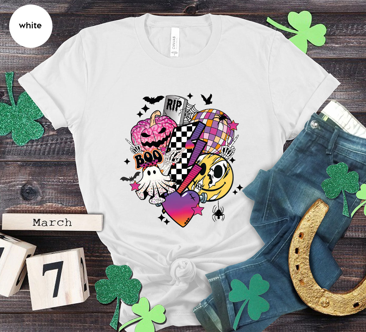 Halloween Shirt, Halloween Gifts, Spooky Season Shirt, Pumpkin Graphic Tees, Girls Fall Clothing, Halloween Party Outfit, Ghost Vneck Shirt