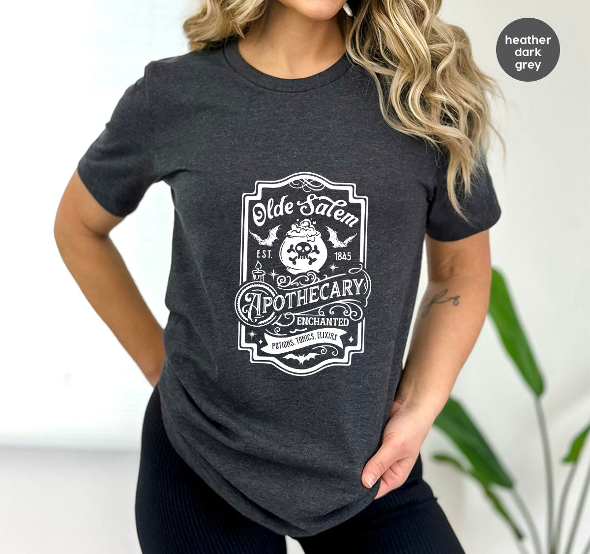 Spooky Season Clothing, Witches Crewneck Sweatshirts, Halloween Gifts, Salem Graphic Tees, Girls Apothecary T-Shirt, Womens Vneck Tshirt