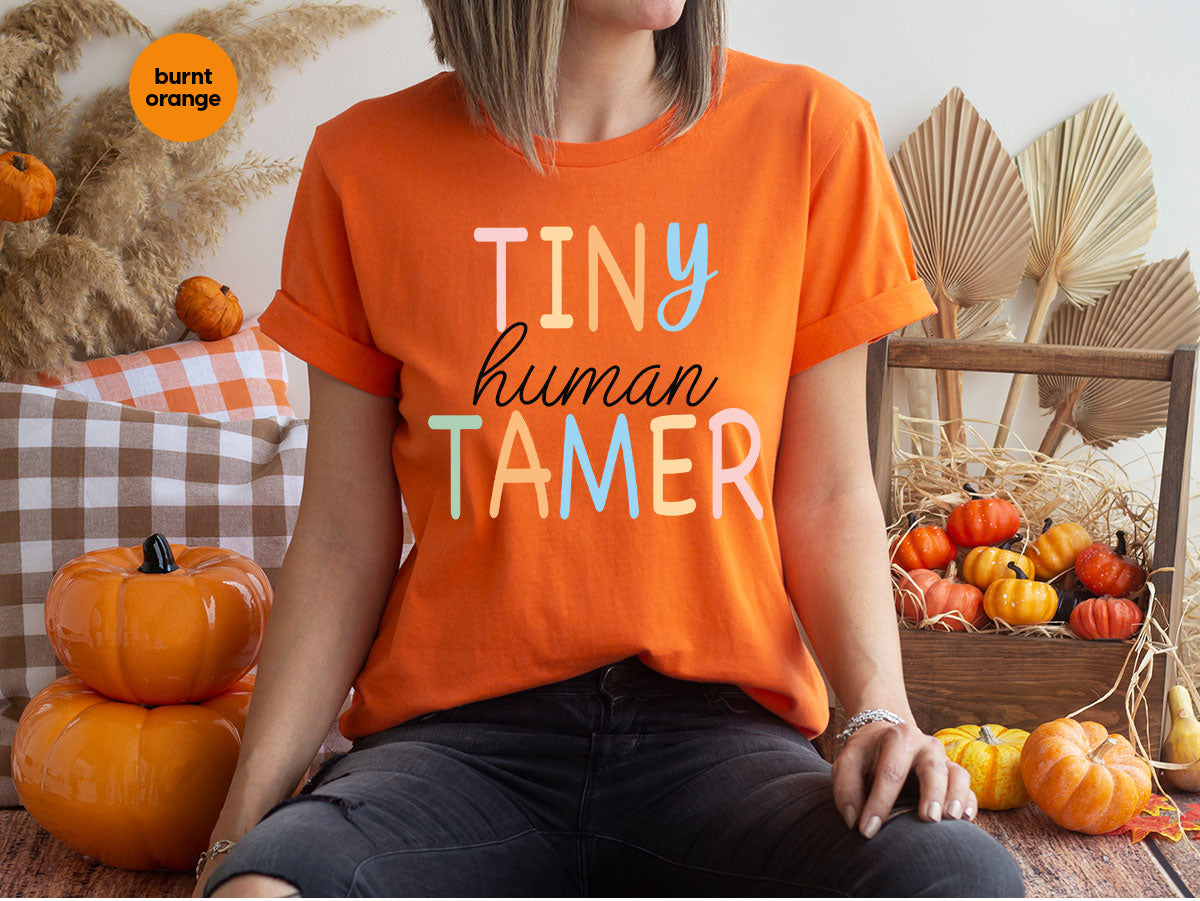Teacher Shirt, Tiny Human Tamer, Kindergarten Teacher, Preschool Teacher, First Day of School, Back to School T-Shirt, Gift for Teacher