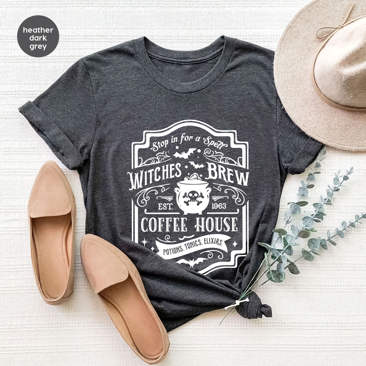 Halloween Shirt, Witchy Gifts, Spooky Season Tshirt, Spell Vneck T Shirt, Shirts for Women, Gifts for Her, Witch's Brew Graphic Tees