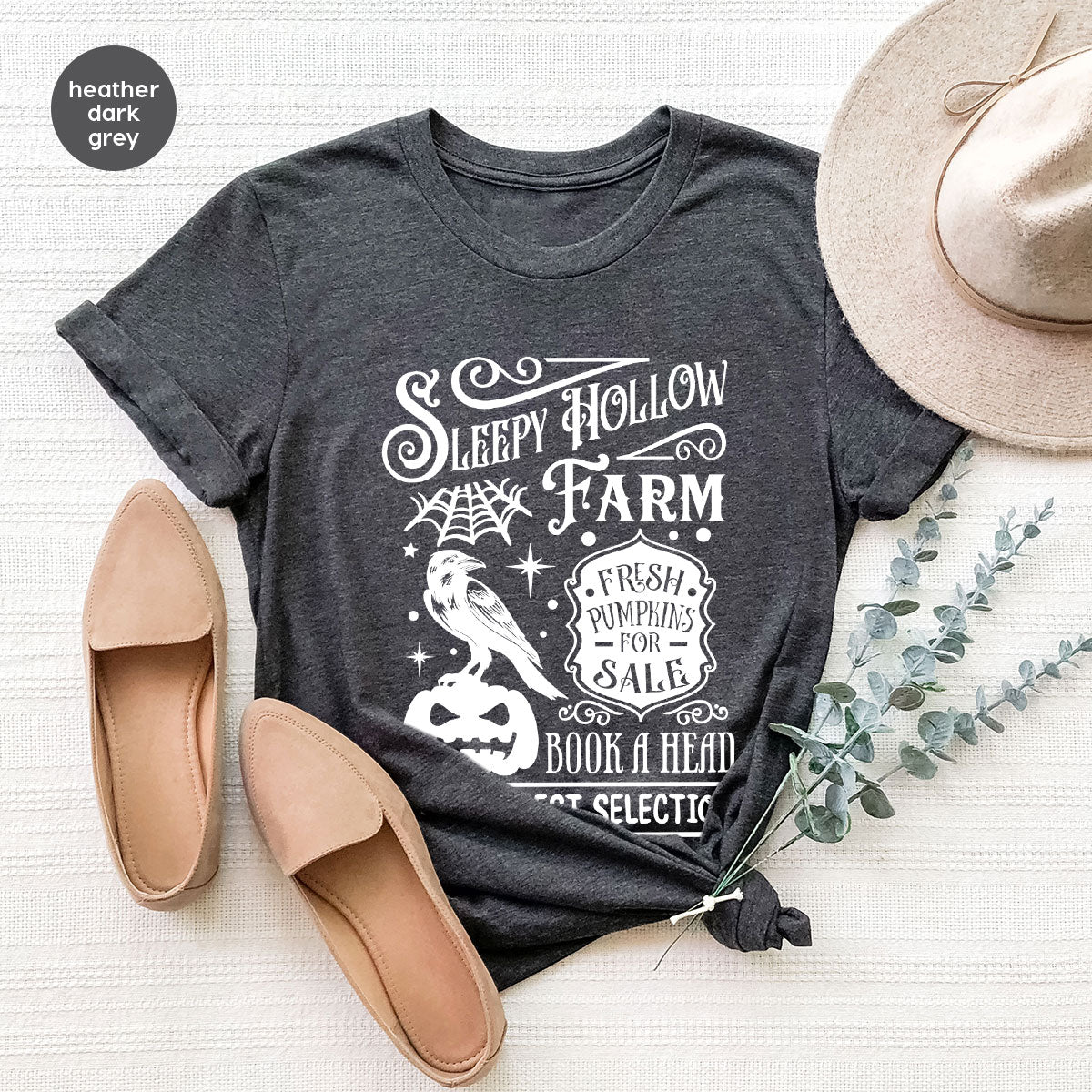 Halloween Sweatshirt, Farmer Outfit, Pumpkin Shirt, Spooky Season Clothing, Crow T-Shirt, Farm Graphic Tees, Gift for Him, Movie VNeck Shirt