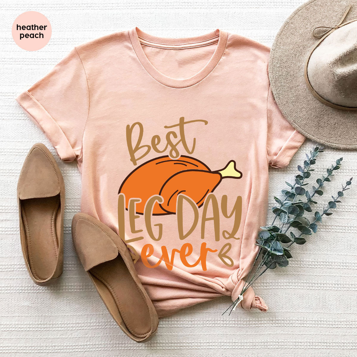 Funny Thanksgiving Shirts, Turkey Graphic Tees, Fall Crewneck Sweatshirt, Autumn Outfit, Matching Family TShirts, Best Leg Day Ever T-Shirt
