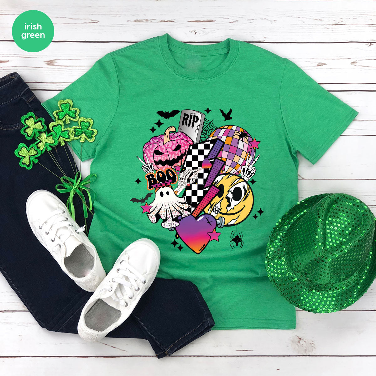 Halloween Shirt, Halloween Gifts, Spooky Season Shirt, Pumpkin Graphic Tees, Girls Fall Clothing, Halloween Party Outfit, Ghost Vneck Shirt