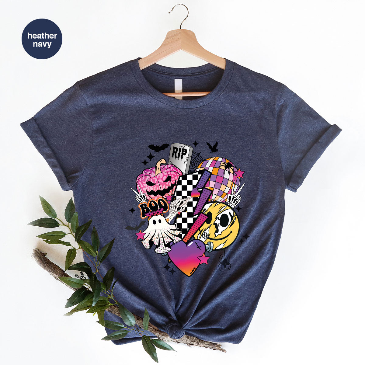 Halloween Shirt, Halloween Gifts, Spooky Season Shirt, Pumpkin Graphic Tees, Girls Fall Clothing, Halloween Party Outfit, Ghost Vneck Shirt