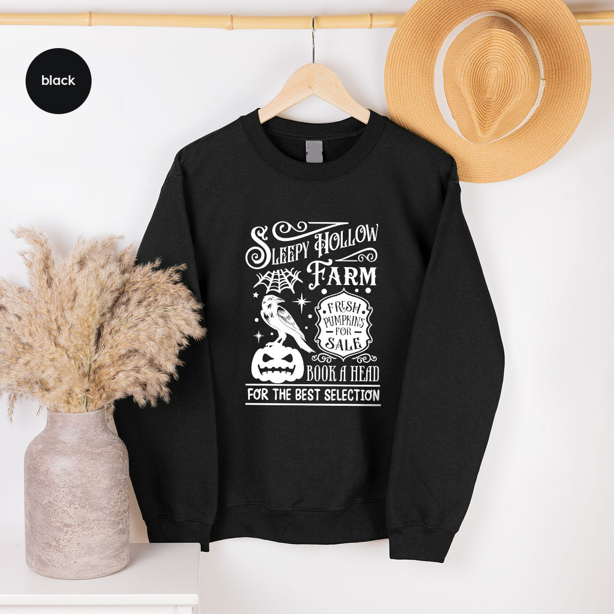 Halloween Sweatshirt, Farmer Outfit, Pumpkin Shirt, Spooky Season Clothing, Crow T-Shirt, Farm Graphic Tees, Gift for Him, Movie VNeck Shirt