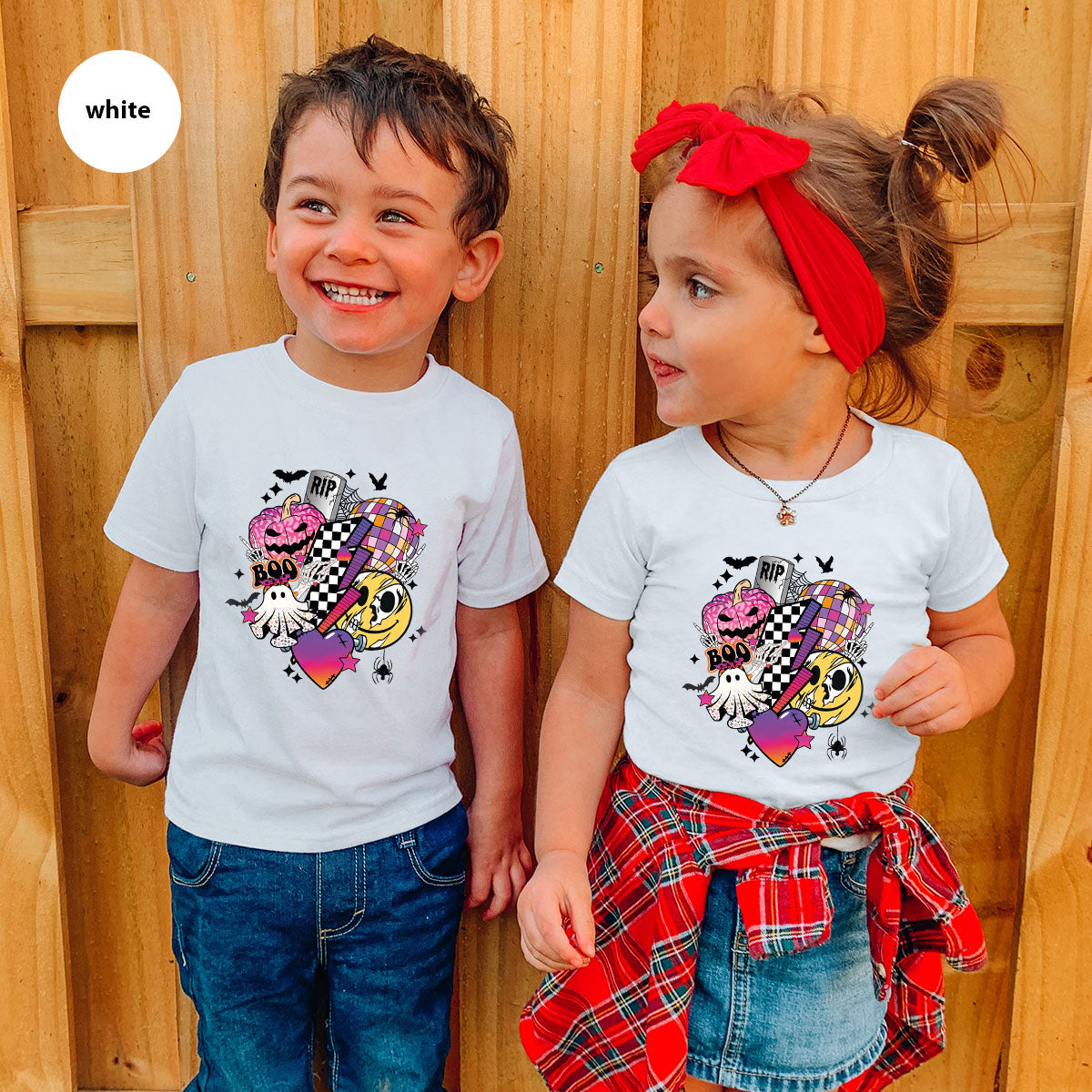 Retro Halloween Shirt, Spooky Pumpkin Shirt, Cool Checkered Outfit
