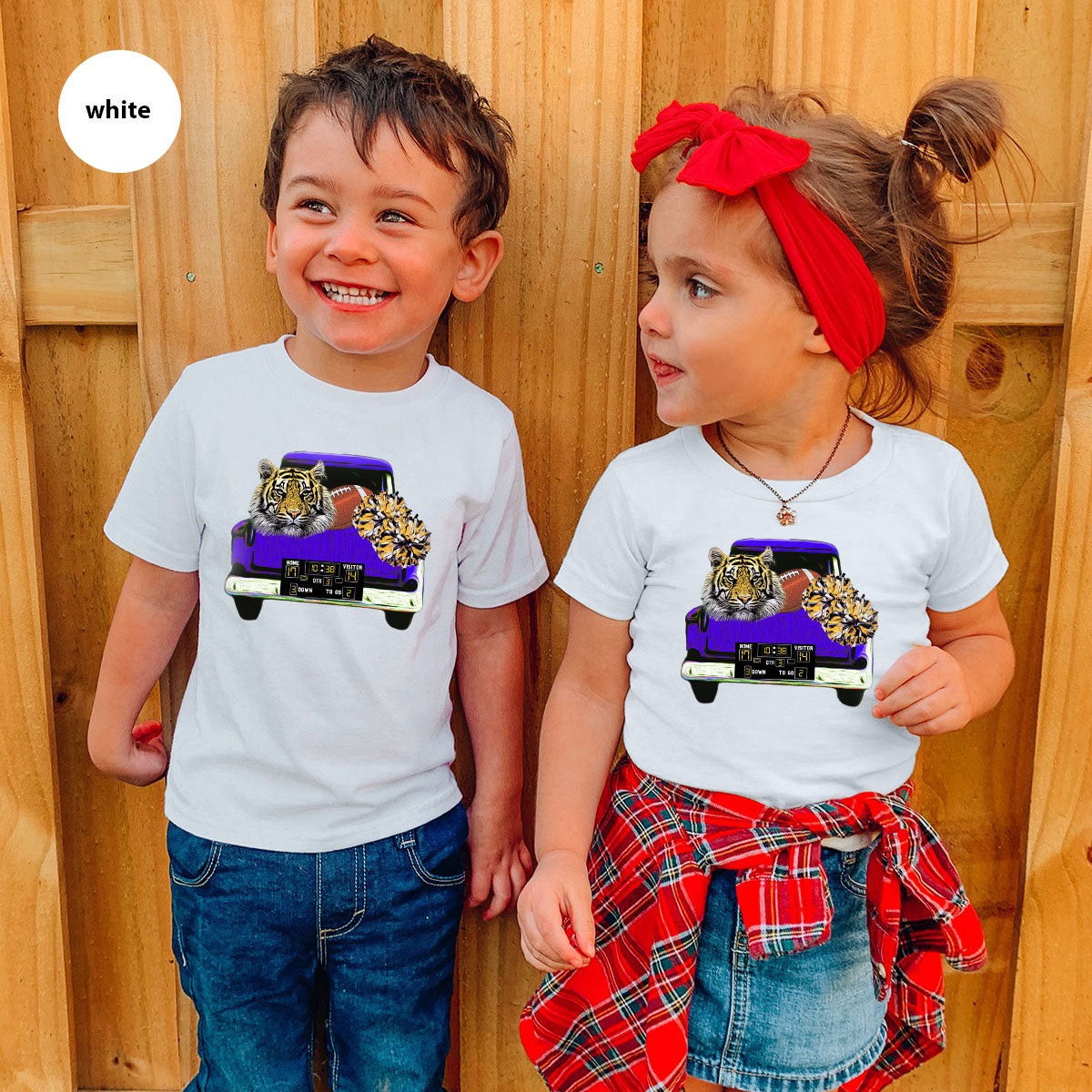 Football Truck Shirt, Tiger Graphic Tees, Football Mom TShirt, Football Gifts for Her, Cheer Vneck Shirt, Gift for Him, Sports Clothing