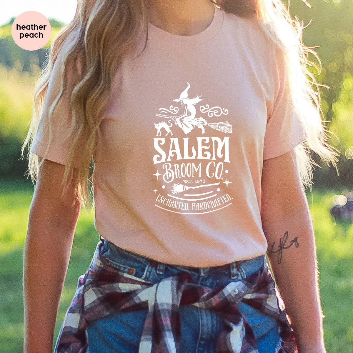 Halloween T-Shirt, Halloween Gifts, Salem Graphic Tees, Witchy Gifts, Witch Crewneck Sweatshirt, Womens Vneck T Shirt, Broom Shirt