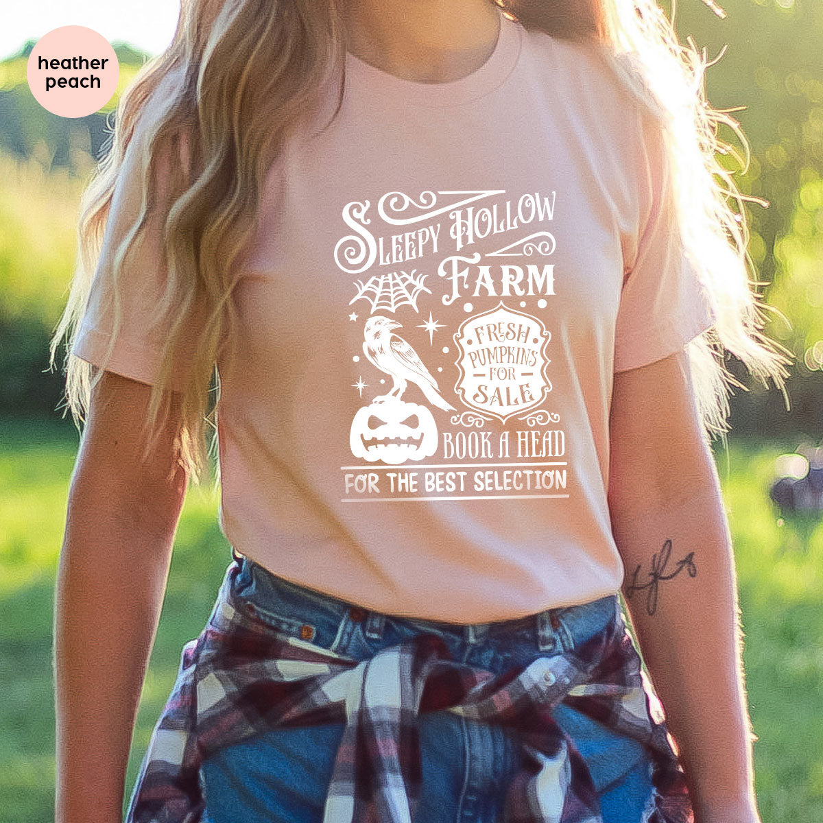 Halloween Sweatshirt, Farmer Outfit, Pumpkin Shirt, Spooky Season Clothing, Crow T-Shirt, Farm Graphic Tees, Gift for Him, Movie VNeck Shirt